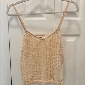 Zara Cream Crochet Camisole Top